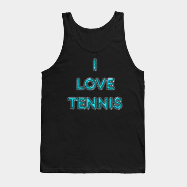 I Love Tennis - Turquoise Tank Top by The Black Panther